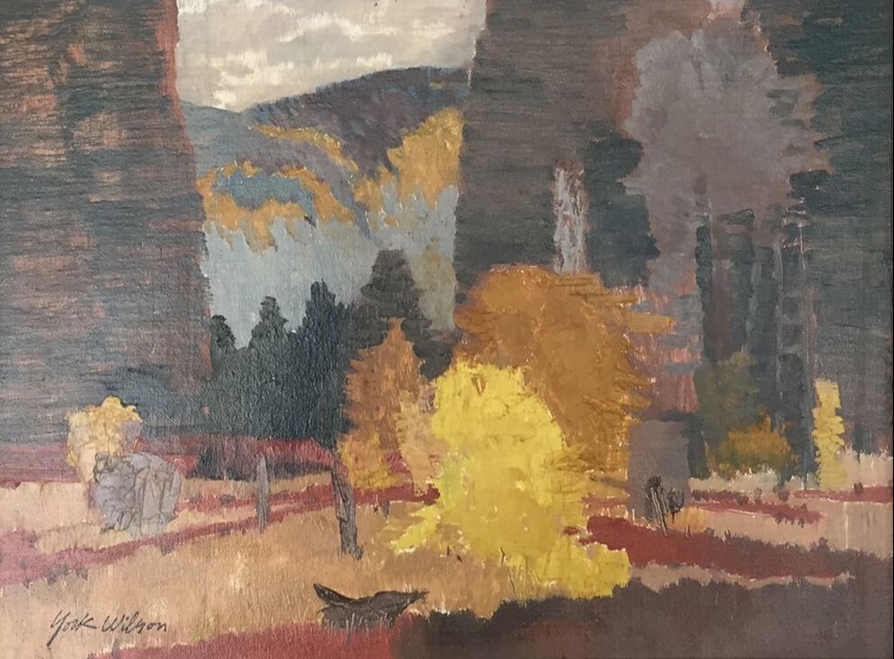 Autumn Vista York Wilson Abstracted Canadian landscape oil painting