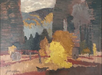 Autumn Vista York Wilson Abstracted Canadian landscape oil painting